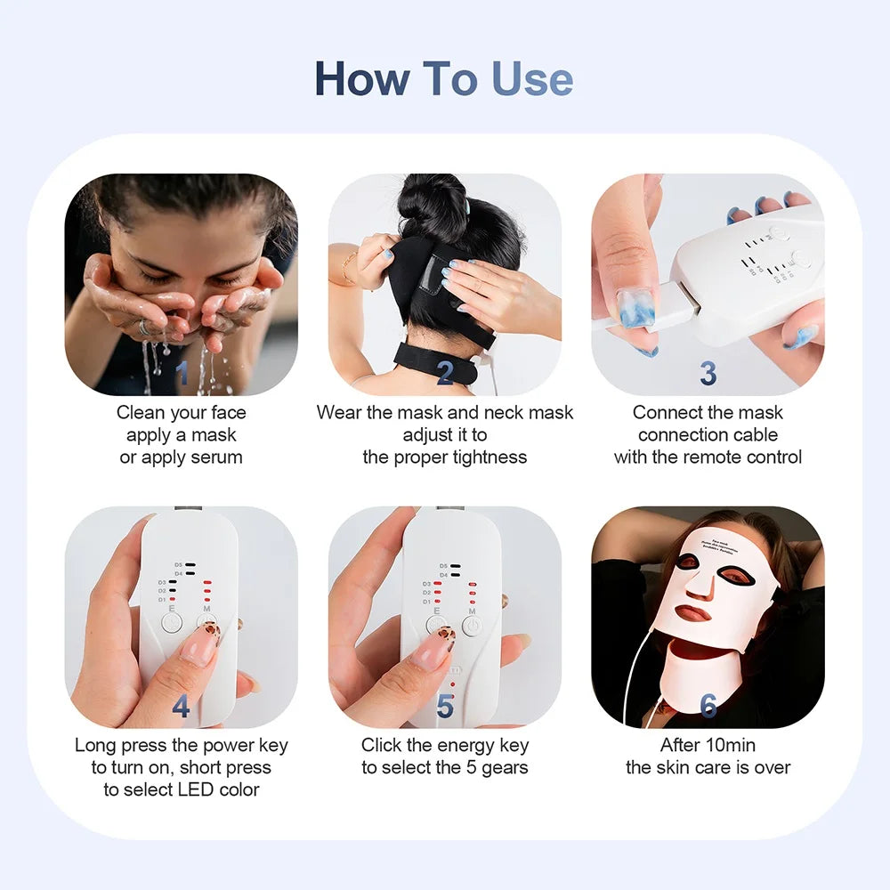 7 Colors Light LED Face & Neck Mask